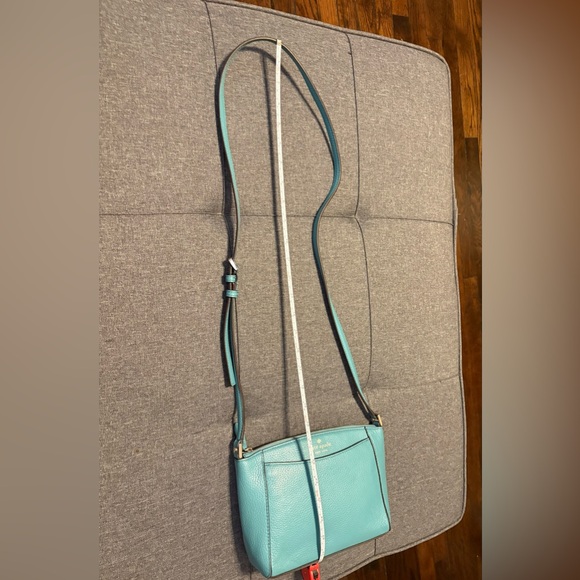 Kate Spade Monica Pebbled Teal Leather Crossbody - Picture 6 of 10
